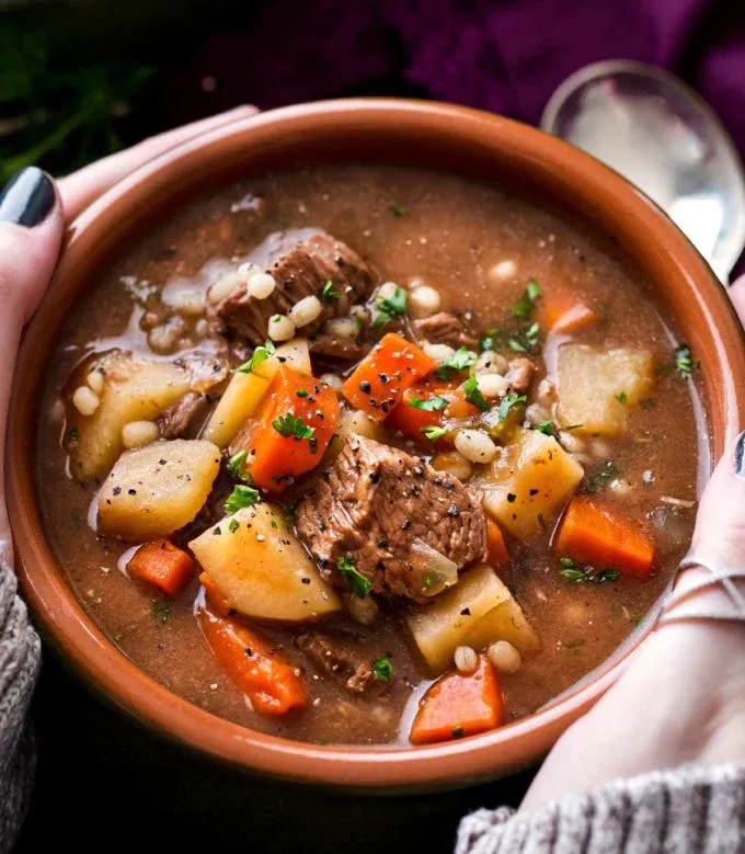 Crockpot Beef Barley Soup