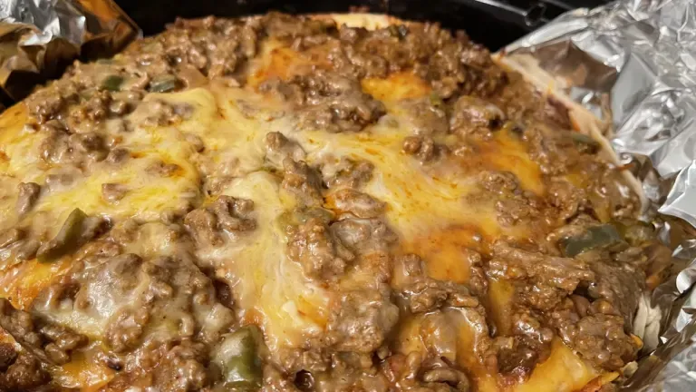 Crockpot Beef 'n Bean Burrito Stack
