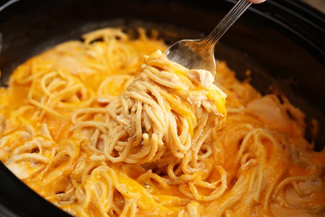 Crockpot Chicken Spaghetti