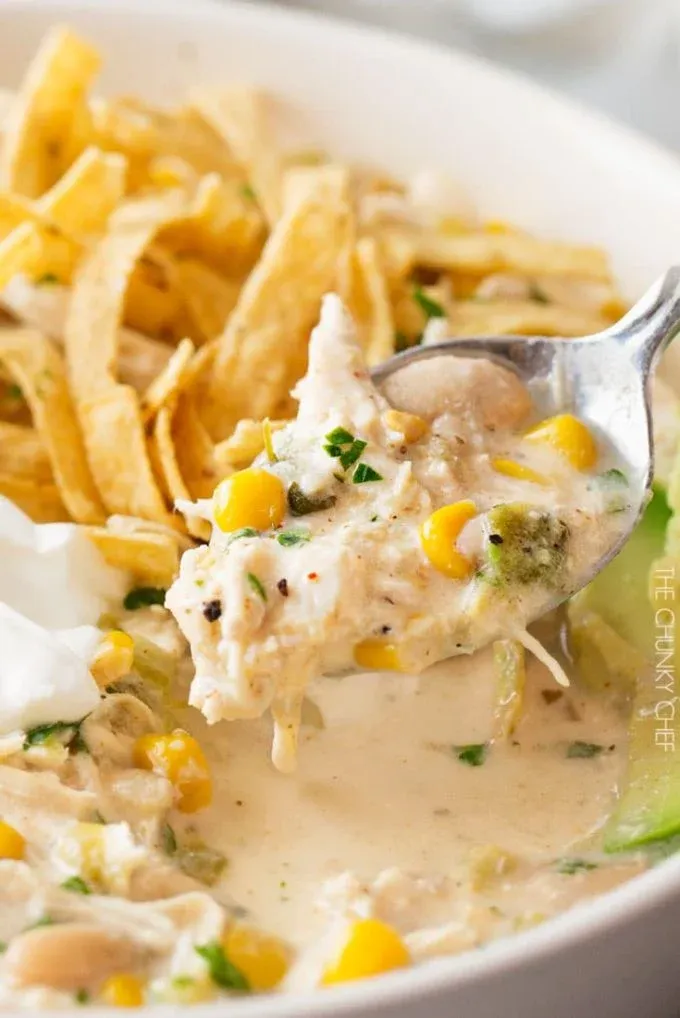 Crockpot Creamy White Chicken Chili