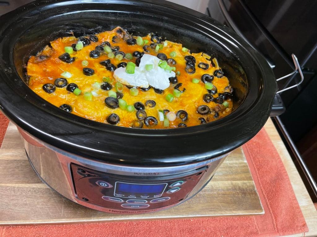 Crockpot Enchilada Mexican Casserole