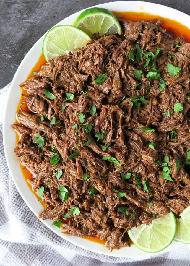 Mexican Shredded Beef (Easy, Crock Pot or Instant Pot Recipe)
