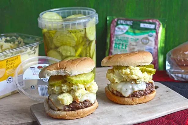 Potato Salad Topped Burgers