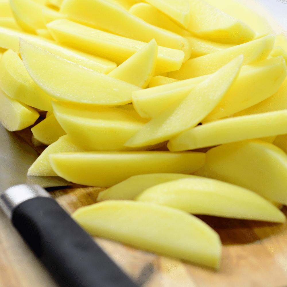 Sliced Raw Potatoes