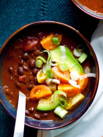 Slow Cooker Black Bean Pumpkin Chili