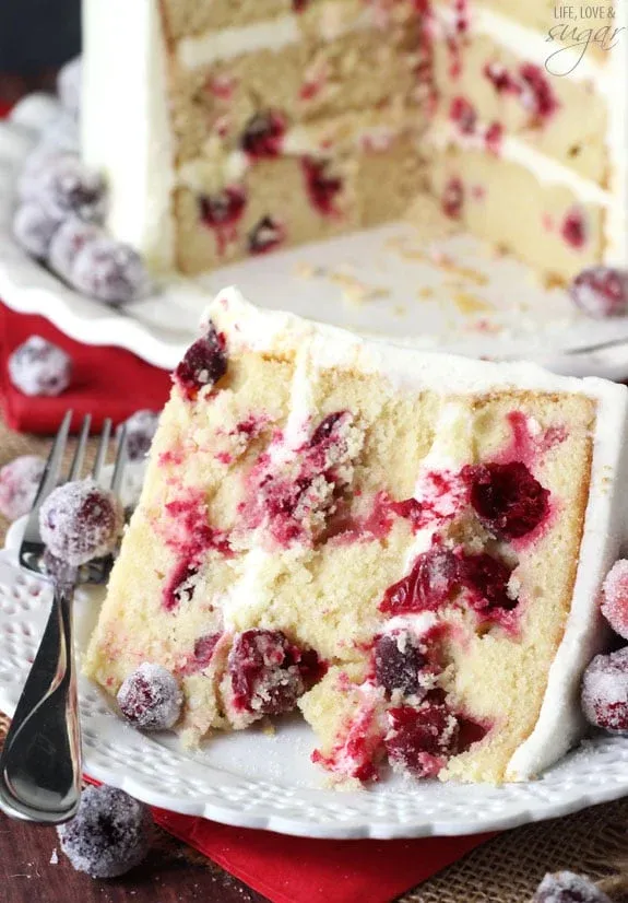 Sparkling Cranberry White Chocolate Cake