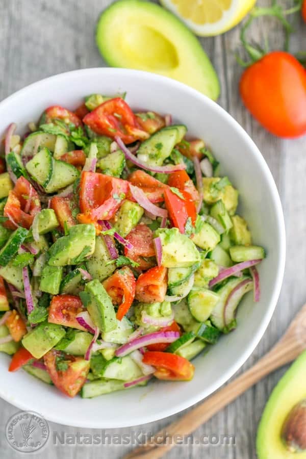 Tomato Cucumber Avocado Salad