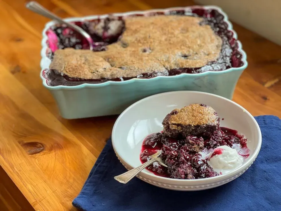 Blueberry Blue Cornmeal Cobbler