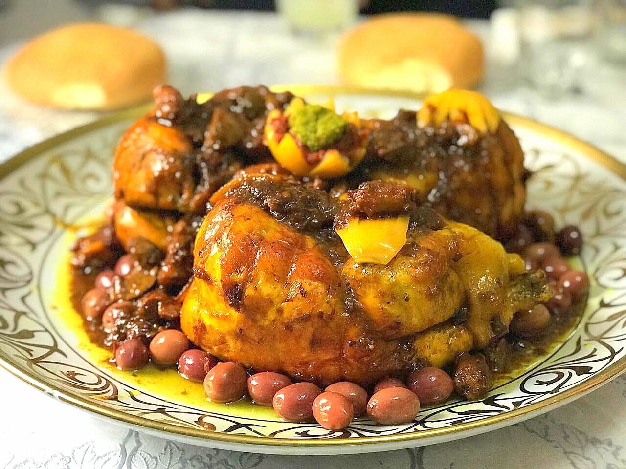 Classic Moroccan Chicken with Preserved Lemon, Olives, and Daghmira (onion Sauce)