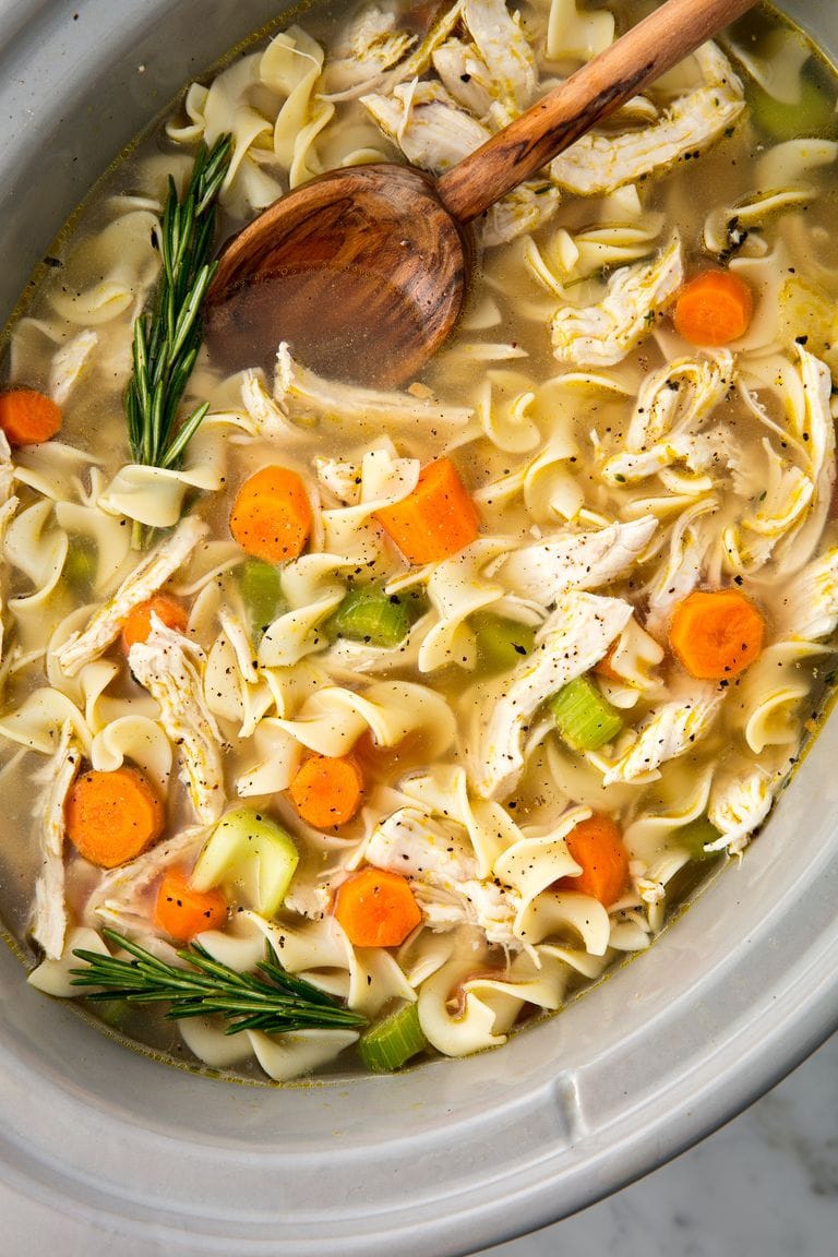 Crock-Pot Chicken Noodle Soup with Chicken Broth