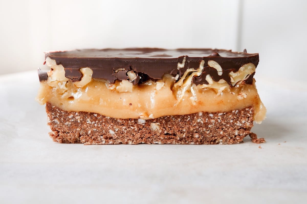 Low-Fructose Caramel Walnut Slices