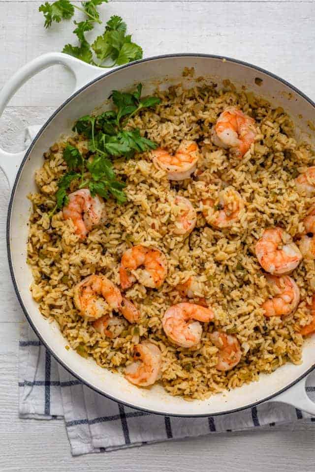One Pan Shrimp and Jasmine Rice
