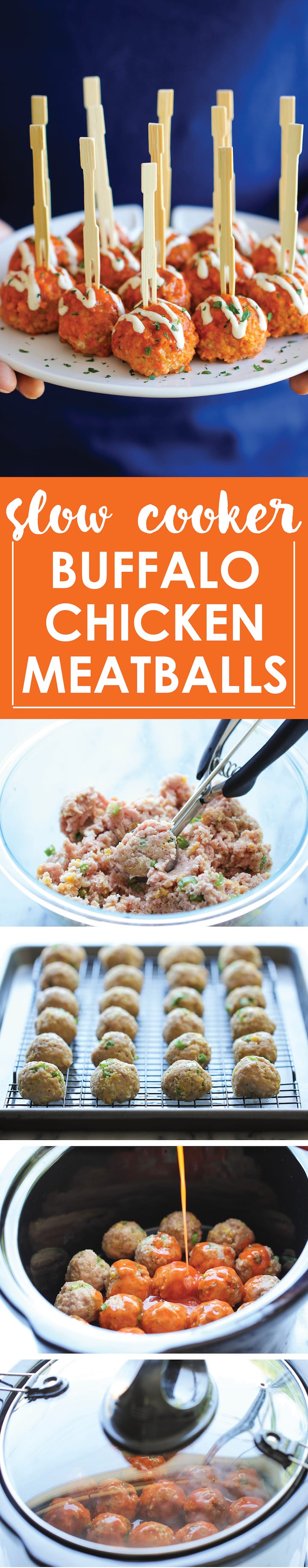 Slow Cooker Buffalo Chicken Meatballs