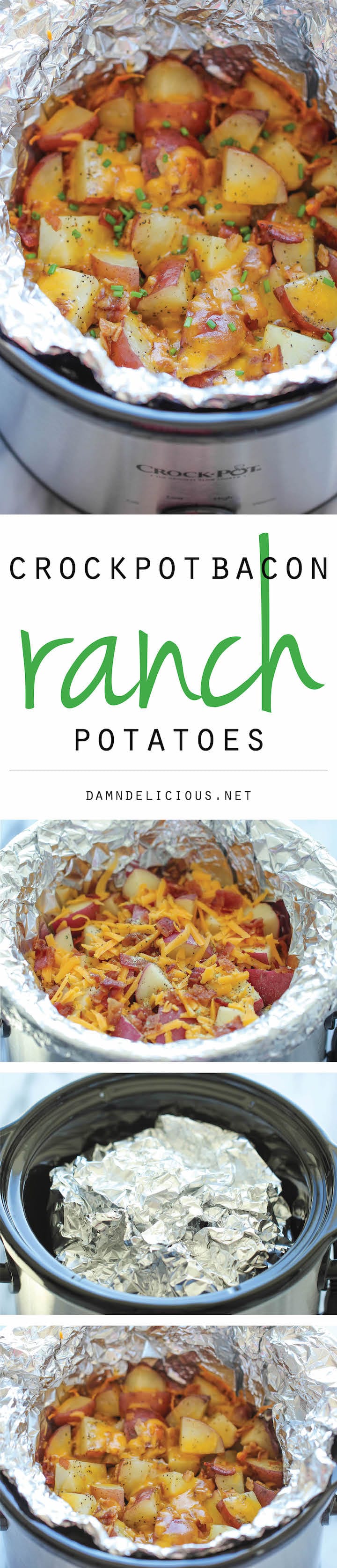 Slow Cooker Cheesy Bacon Ranch Potatoes
