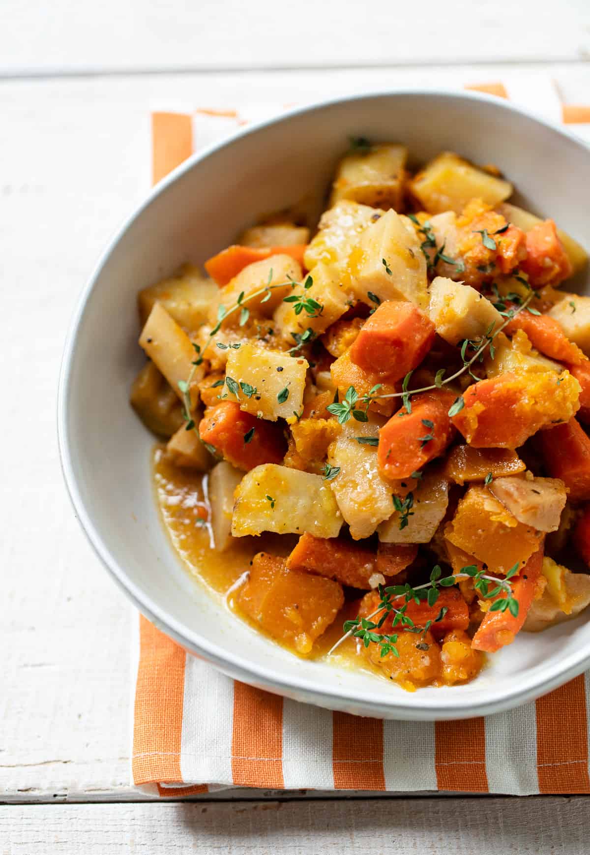 Slow Cooker Root Vegetables with Apple Cider Glaze