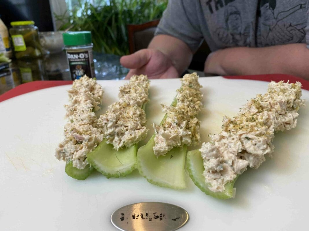 tuna salad On Celery Sticks