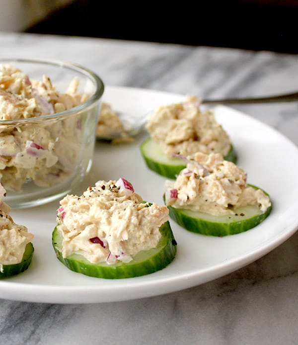 Tuna Salad On Cucumber Slices