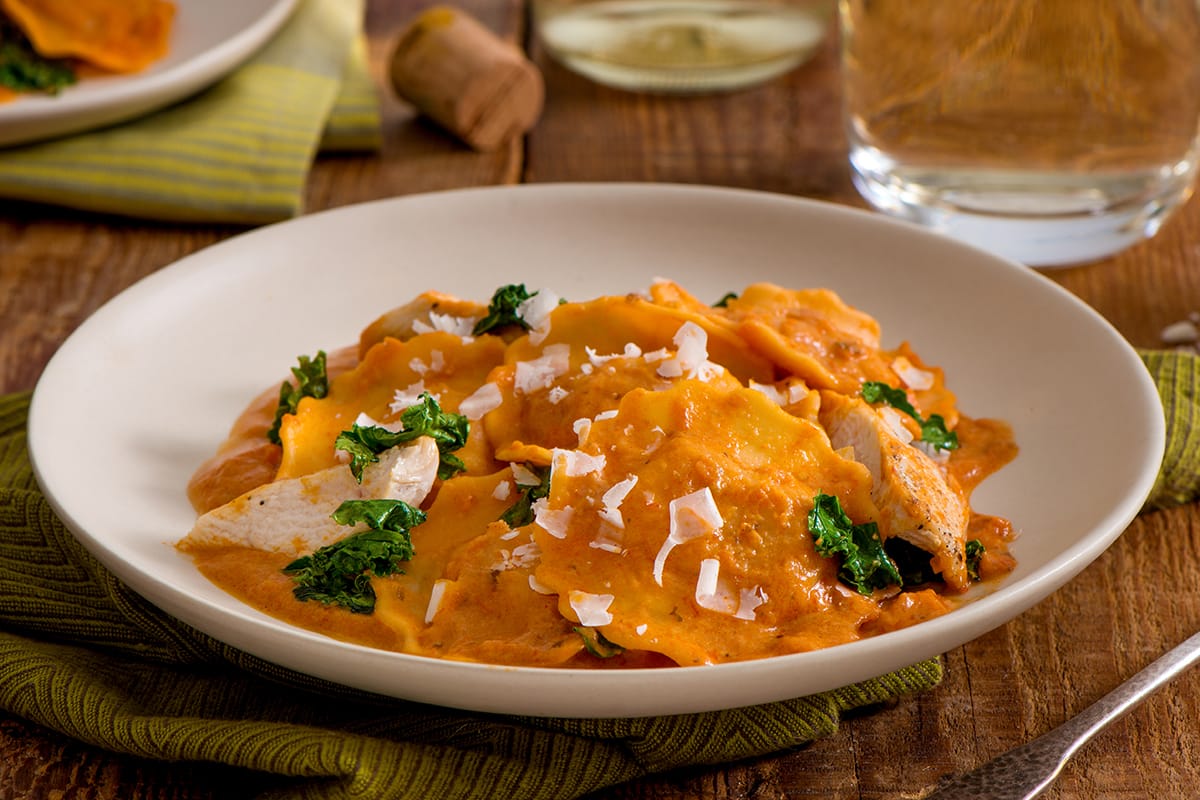 Butternut Squash Ravioli with chicken