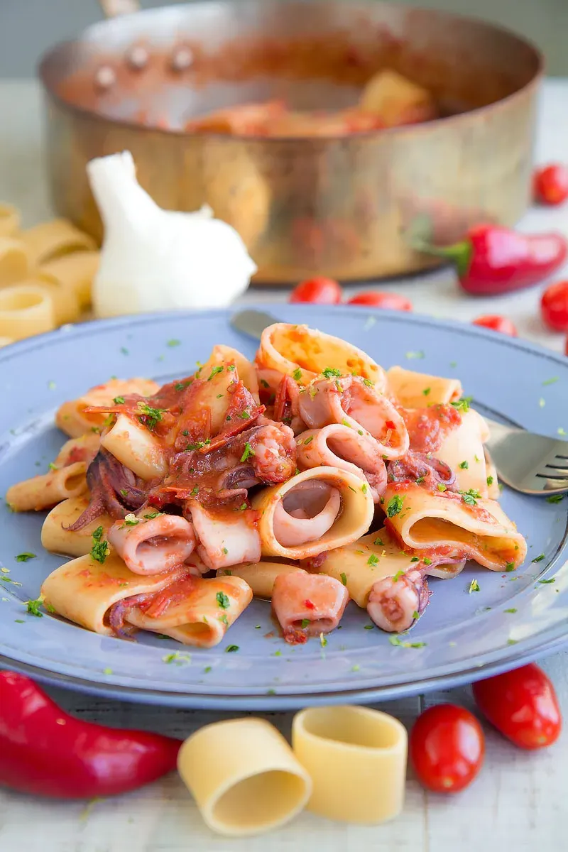 Calamarata Pasta with Squid Sauce