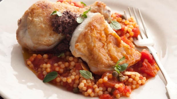 Pan-Fried Chicken with Fregola