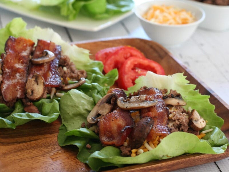 Bacon Mushroom Cheeseburger Lettuce Wraps