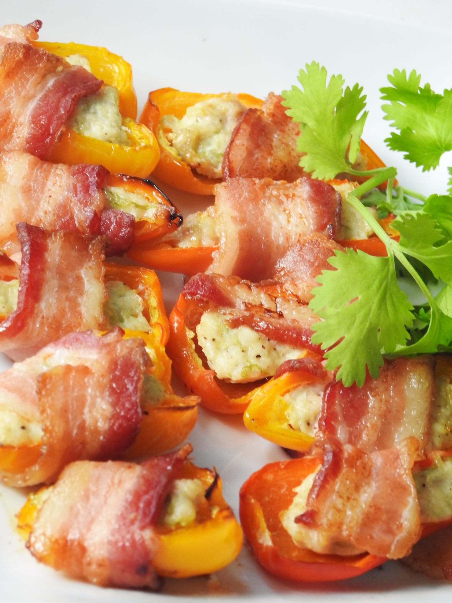 Bacon Wrapped Stuffed Mini Peppers