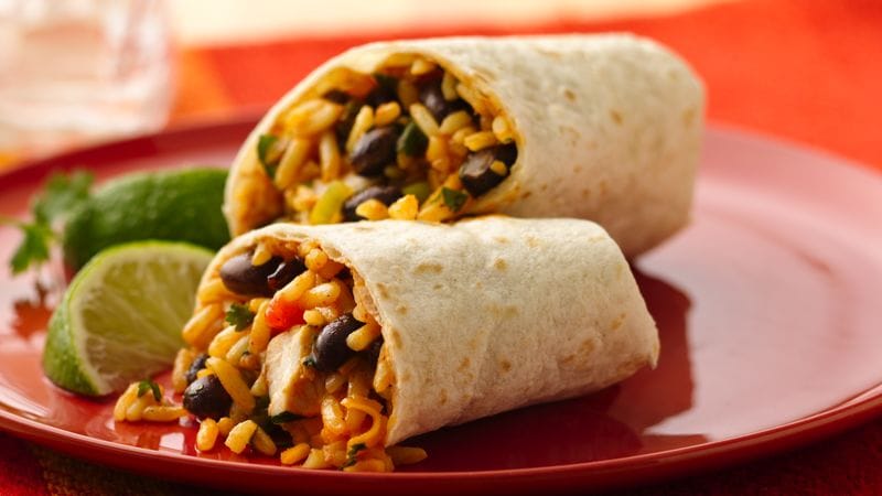 Canned Hominy and Bean Burritos