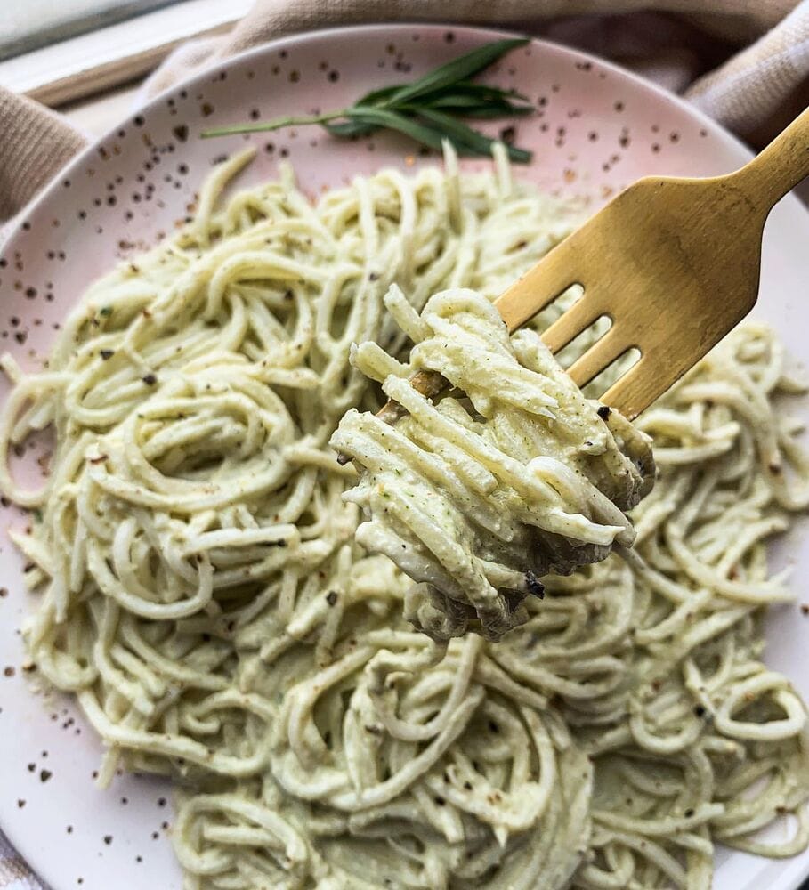 Gluten Free Pasta With Vegan Lemon Tarragon Cashew Cream Sauce