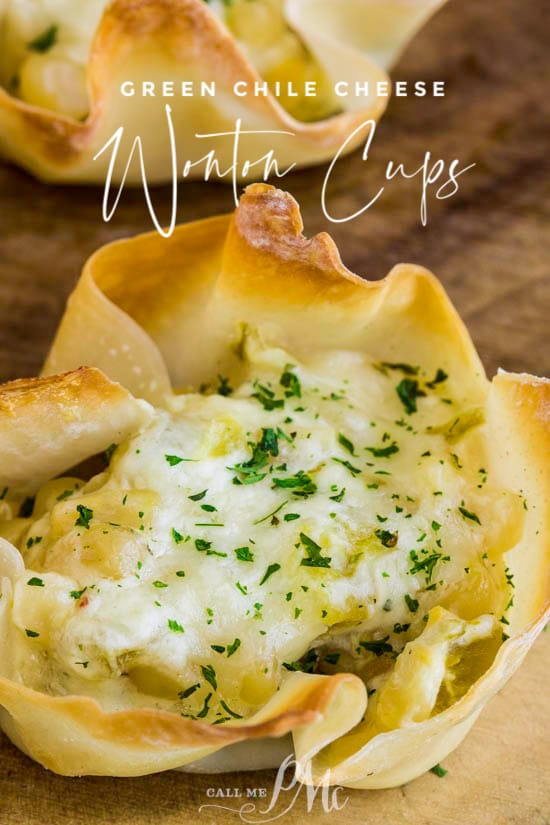 GREEN CHILE CHEESE WONTON CUPS
