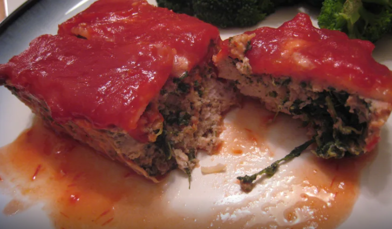 Turkey Meatloaf With Spinach and Bacon