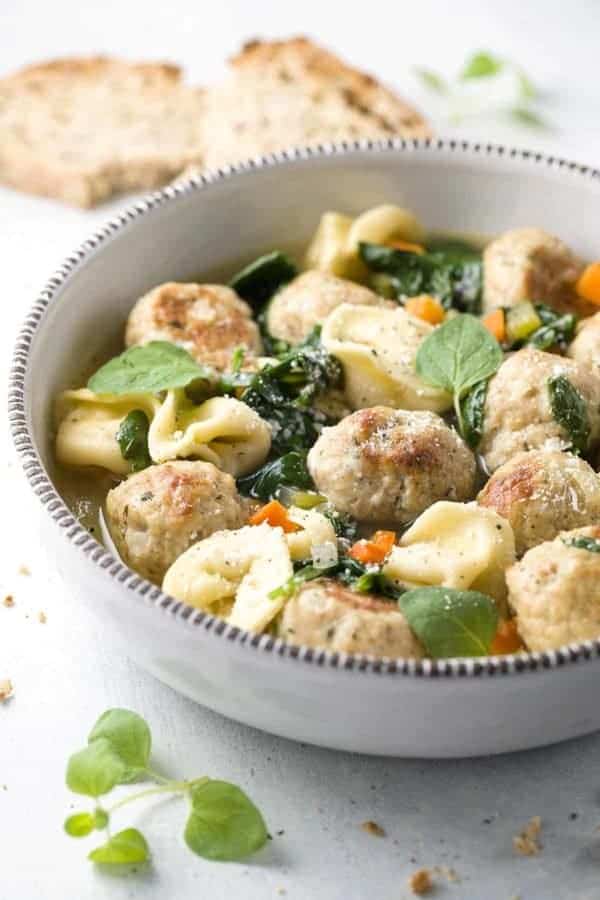 Italian Wedding Soup with Turkey Meatballs
