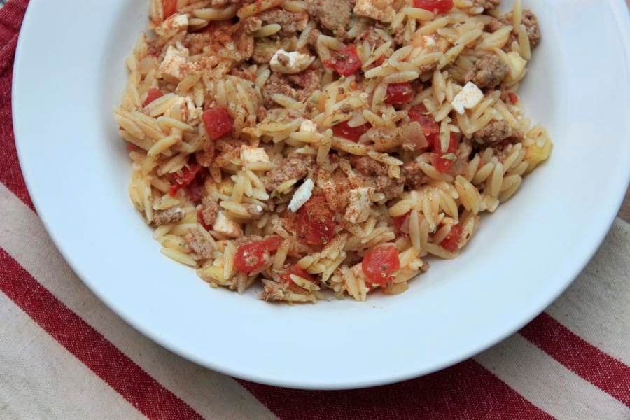 Mediterranean Feta & Ground Turkey Orzo