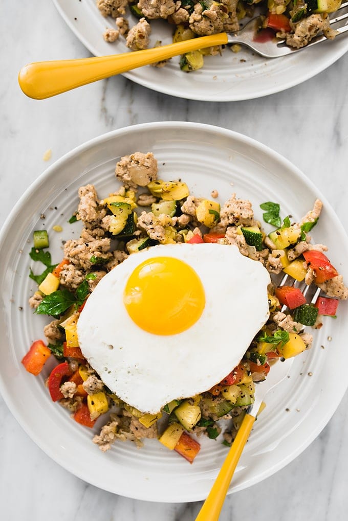 Paleo and Whole30 Ground Turkey Hash