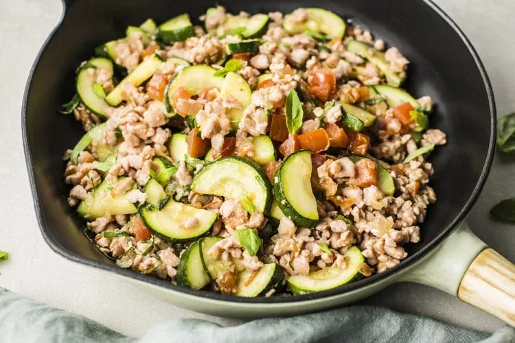 Paleo Zucchini and Turkey Skillet Dinner