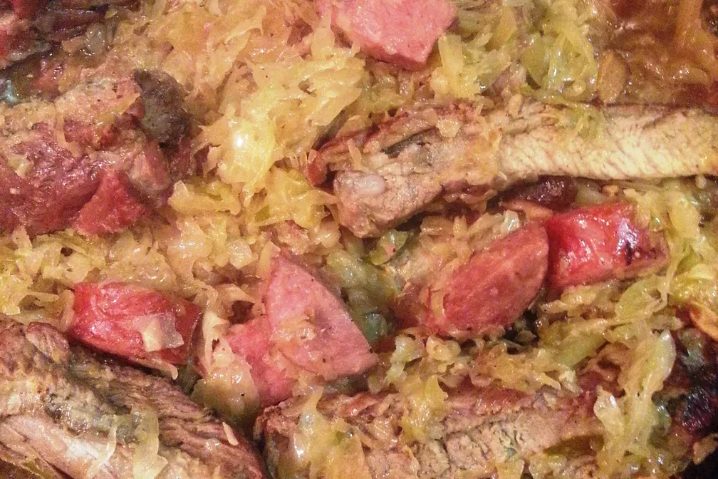 Polish Sauerkraut and 3 Meats Casserole
