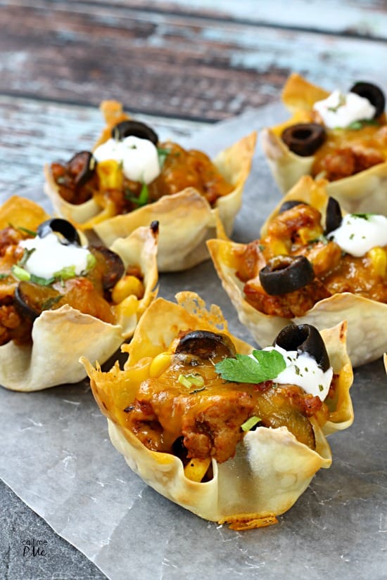 Sloppy Joe Wonton Cups Recipe