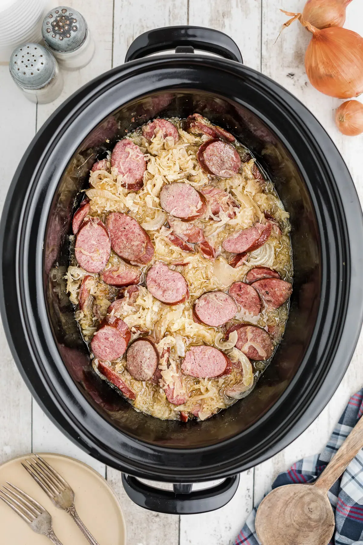 Slow Cooker Kielbasa and Sauerkraut