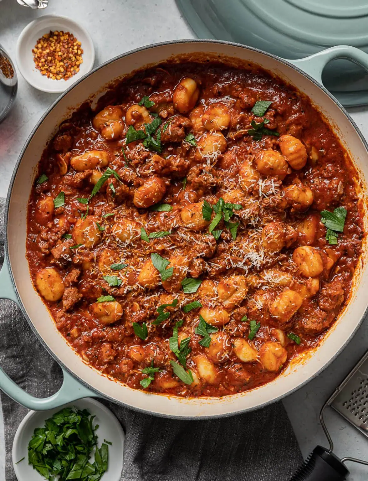 Spicy Italian Sausage Gnocchi Ragù