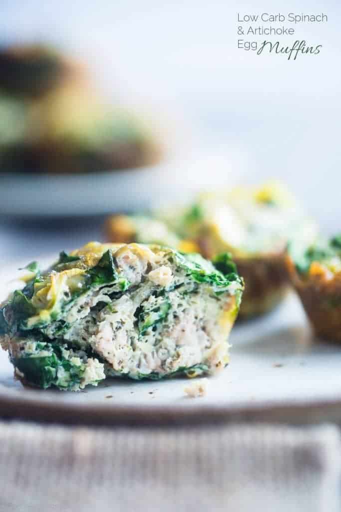 Spinach Breakfast Egg Muffins with Artichokes