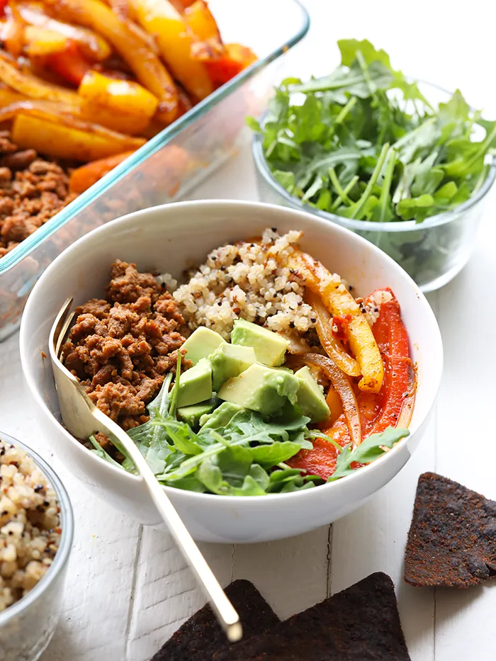 Turkey Fajita Meal Prep Bowls
