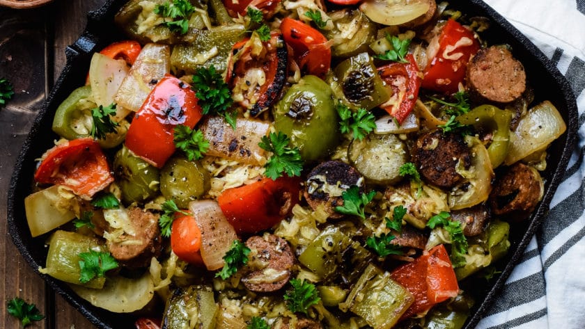 Vegan Sausage & Sauerkraut Skillet
