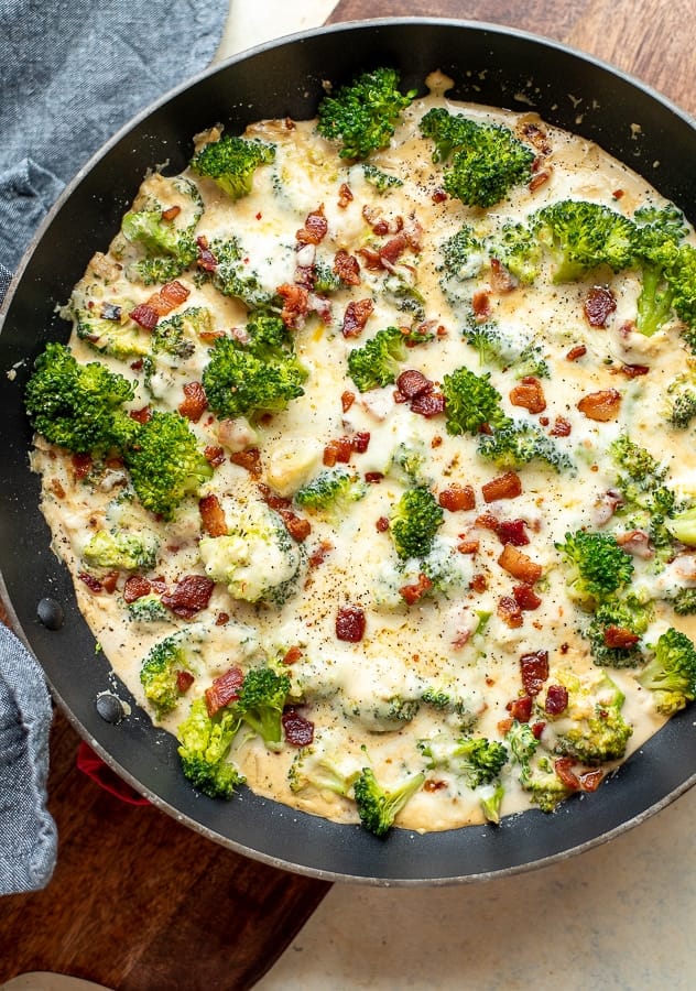 Creamy Pepper Jack Broccoli with Bacon