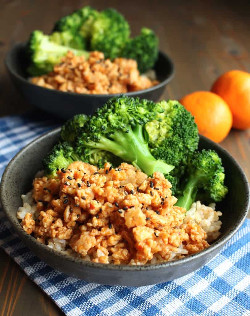 EASY Orange Ground Chicken Rice Bowls