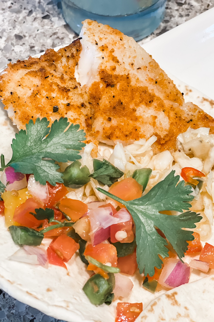 Grilled Flounder Tacos with Peach Jalapeno Salsa