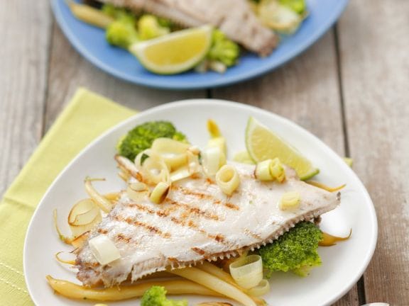 Grilled Flounder with Vegetables