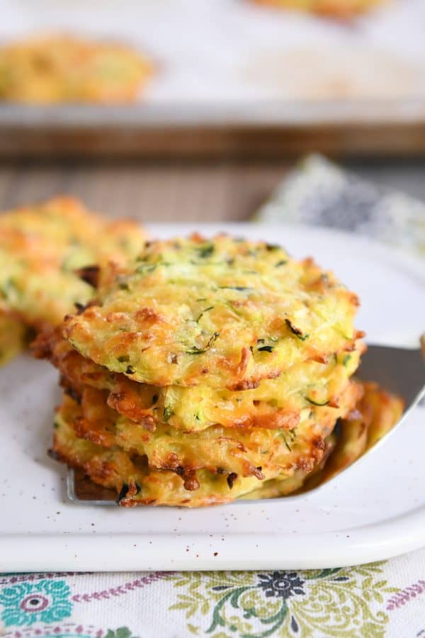Healthy Baked Cheesy Zucchini Bites (i.e. Fritters)