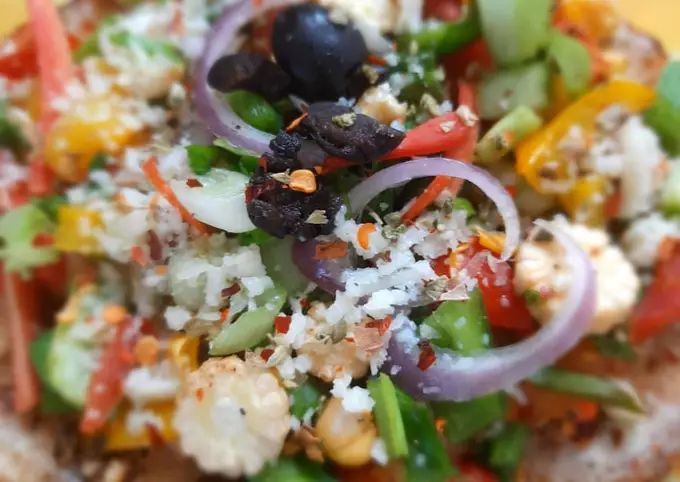 Healthy lunch sorghum pizza