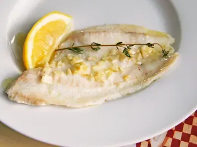 Oven Poached Flounder with Garlic and Olive Oil