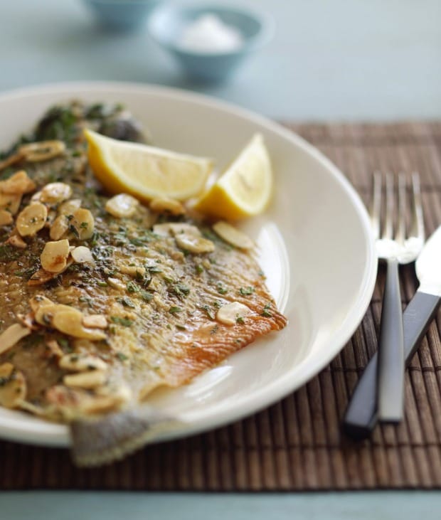 Pan-fried flounder with brown butter