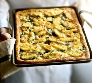 Potato, Taleggio & spinach tart